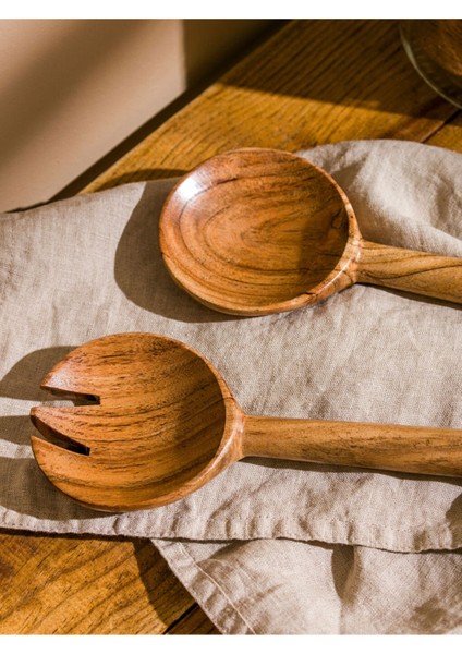 Dama Desenli Tahta Servis Seti, Kahverengi, 2'li, Şık ve Hafif Tasarım fiyatları