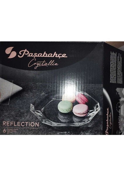 Şeffaf Kristal Pasta Servis Tabağı 18 Cm, 6 Adet, Şık ve Kullanışlı Set