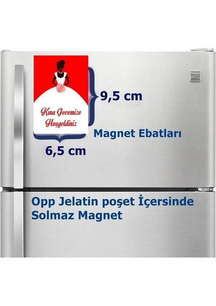 Gelin Kınası Magnet Büyük Boy 6,5x9,5 cm 16 Adet Gelecek fiyatları