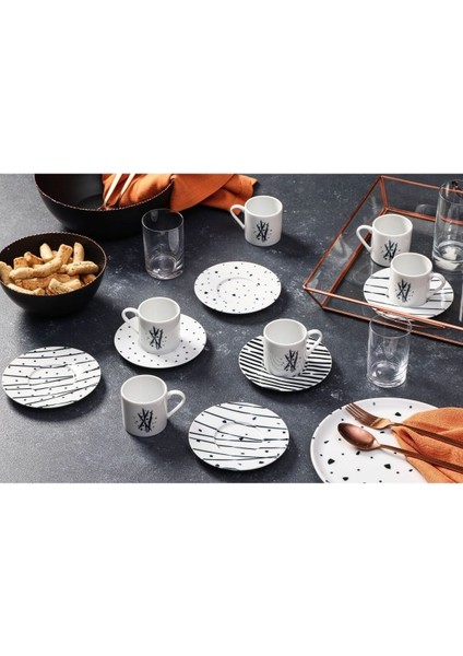 6 Kişilik Renkli Kahve Fincan Takımı, 12 Parça, 90CC, Şık ve Zarif Tasarım indirimleri