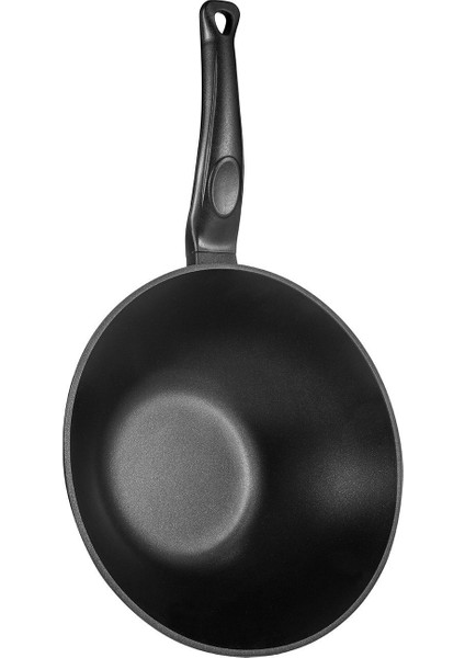 28 cm Alüminyum Döküm Wok Tava, Siyah, Dayanıklı ve Şık Tasarım fiyatları