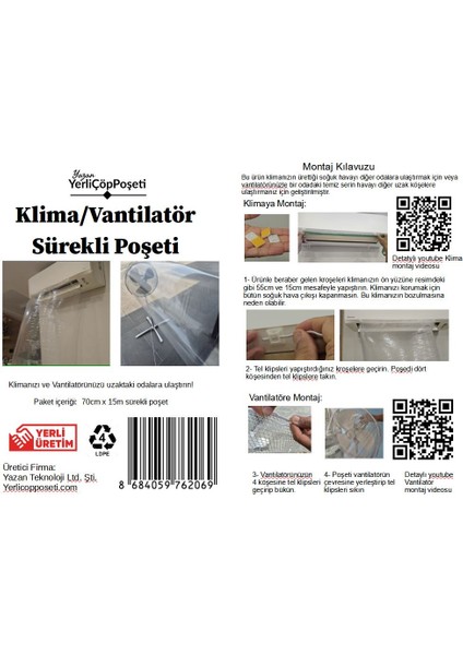 Klima/Vantilatör Sürekli Poşeti fırsatları