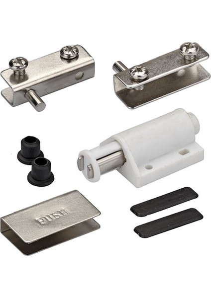 Aletçantam Dolap Cam Kapak Menteşe Mıknatıs Çıtçıt Itici Kilidi Takımı -Nikel