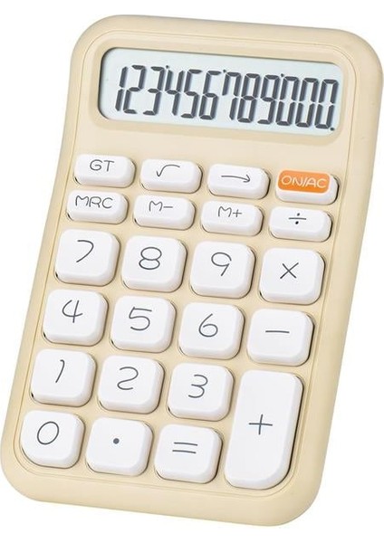 PM-25408 Krem Renk Beyaz Tuş 12 Haneli Hesap Makinesi