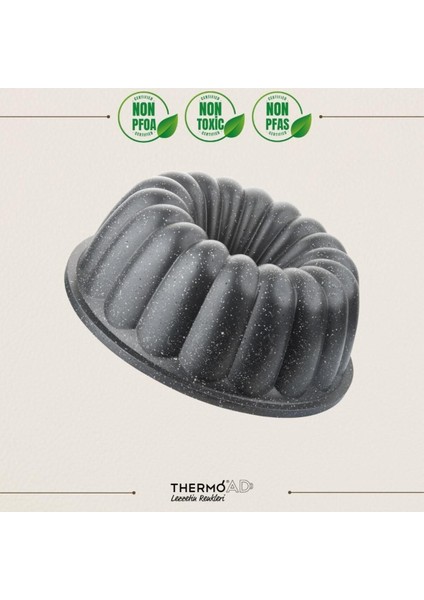 Gri 26 cm Dilimli Kek Kalıbı, Dayanıklı ve Şık Tasarım, Pratik Kullanım Sağlar