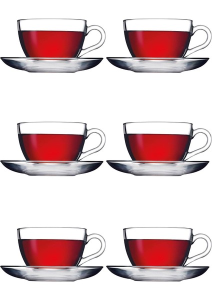 6'lı Büyük Fincan Takımı, Çay ve Kahve Için, 238 Ml, 12 Parça, 6 Kişilik
