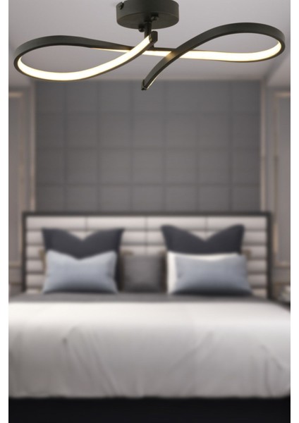 Siyah 38W Çok Renkli LED Modern Sarkıt Avize, Mutfak ve Banyo Için Şık Aydınlatma