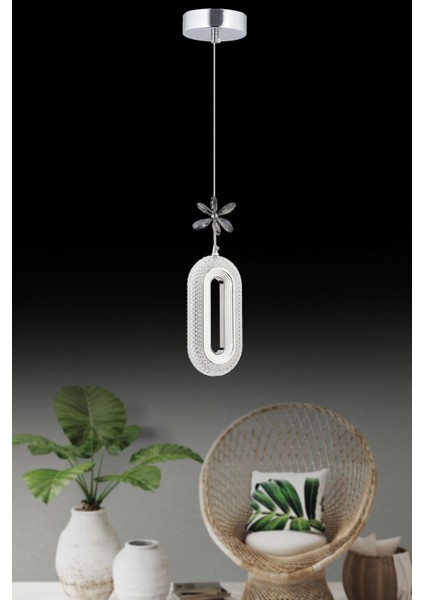 Modern Gümüş Renkli 3 Renk Ledli Şık Avize, Zarif ve Işıltılı Tasarım fiyatları