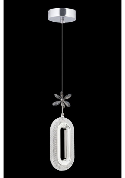 Modern Gümüş Renkli 3 Renk Ledli Şık Avize, Zarif ve Işıltılı Tasarım