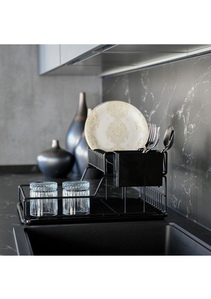 Paslanmaz Iki Katlı Bulaşık Sepeti, Siyah, Dayanıklı ve Hafif Tasarım modelleri
