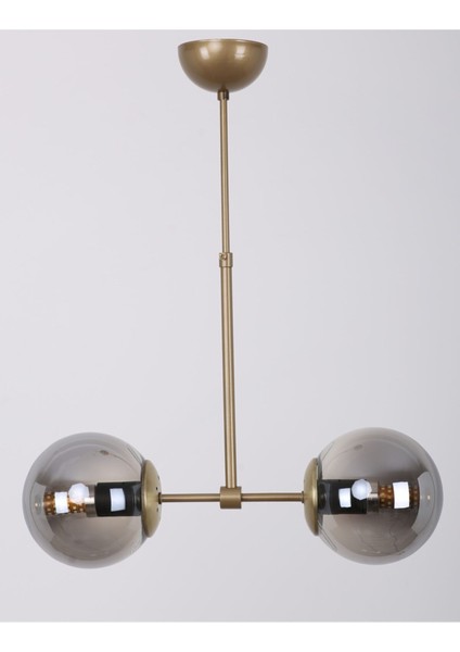 Şık 2'li Eskitme Füme Camlı Modern Avize, Evinizde Sıcak Atmosfer Yaratır