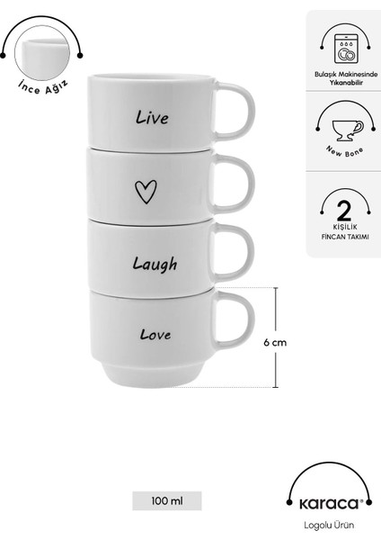 Beyaz 4'lü Kahve Fincanı Takımı, 100 Ml, Şık ve Kullanışlı Set fiyatları