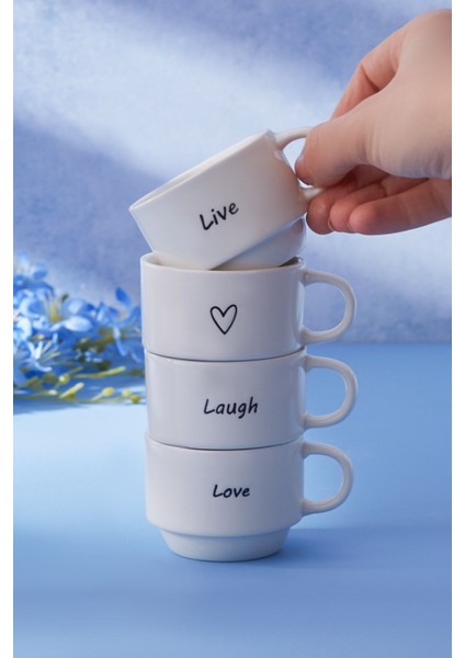 Beyaz 4'lü Kahve Fincanı Takımı, 100 Ml, Şık ve Kullanışlı Set modelleri