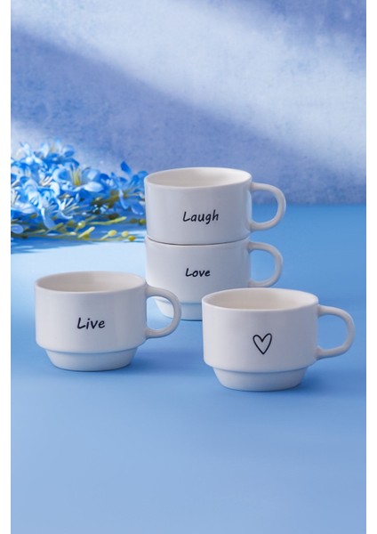 Beyaz 4'lü Kahve Fincanı Takımı, 100 Ml, Şık ve Kullanışlı Set fırsatları