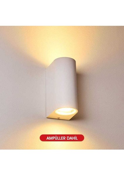 Yeşil Işık Beyaz Kasa Çift Yönlü Dekoratif Iç-Dış Mekan Duvar Aplikası