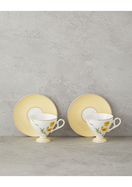 Şık Sarı Kahve Fincan Takımı, 80 Ml, Modern Tasarım, 4.08.2025 Son Kullanma Tarihi fiyatları