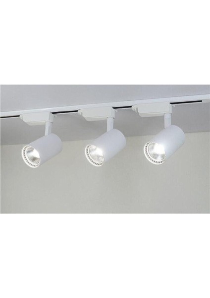 4 Adet Beyaz Günışığı Ray Spot 30W, 1 Metre, Ray Dahil, Modern ve Şık Aydınlatma