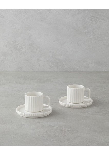 Yeşil Porselen 4 Parça Kahve Fincan Takımı 90 ml 2 Kişilik