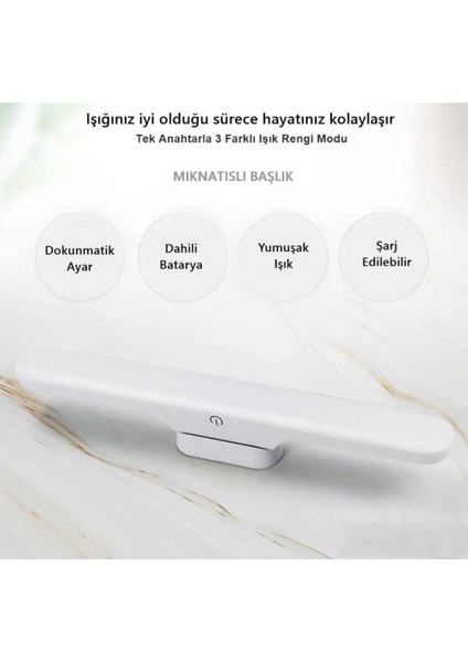 Şarjlı Çok Renkli LED Aplik 3 Renkli 3200K 4000K 6400K Işıklandırma modelleri