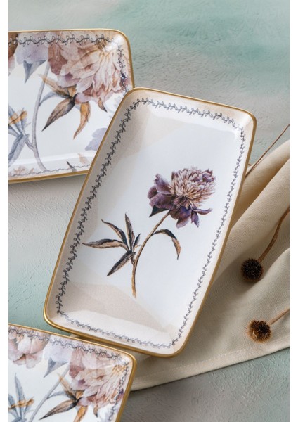 Şık 3 Parça Kayık Tabak Seti, Altın Detaylı, Zarif ve Modern Tasarım fiyatları