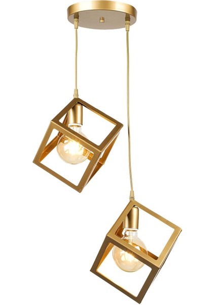 Şık Eskitme Küp Avize, 2'li Set, Modern Dekorasyon Için Ideal Seçim fiyatları