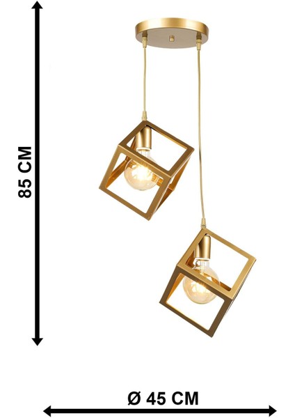 Şık Eskitme Küp Avize, 2'li Set, Modern Dekorasyon Için Ideal Seçim indirimleri