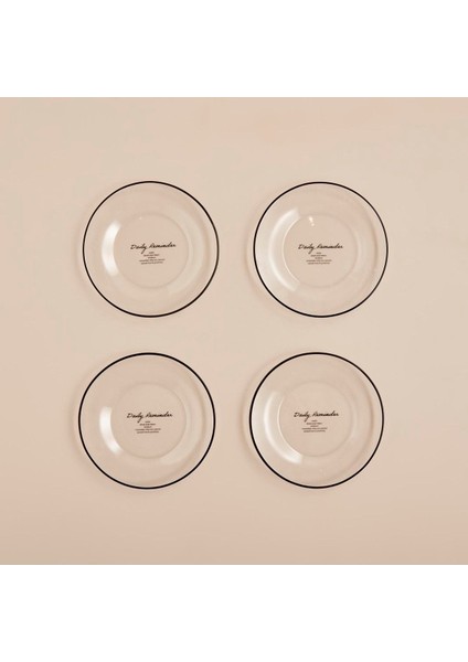 Siyah 4'lü 19 cm Pasta Tabağı Seti, Şık ve Kullanışlı Günlük Kullanım Için Ideal modelleri