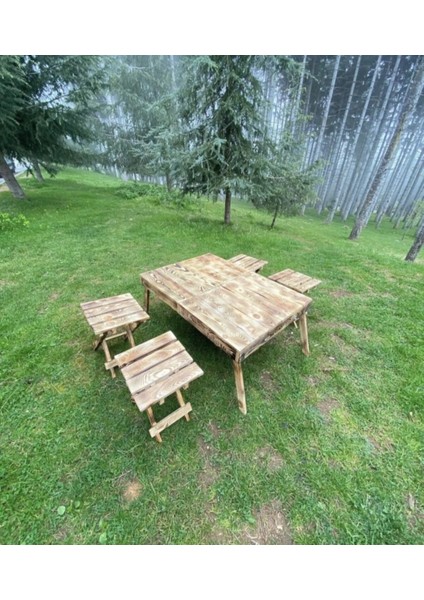 Bavul Tipi Ahşap Masa ve Tabure Takımı fiyatları