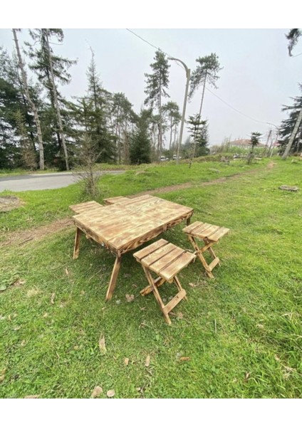 Bavul Tipi Ahşap Masa ve Tabure Takımı modelleri