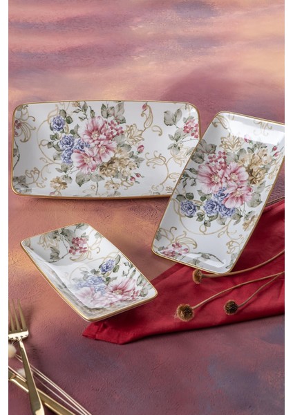 Pembe 3'lü Kayık Tabak Seti, Şık ve Şirin Sofralar Için Ideal Seçim