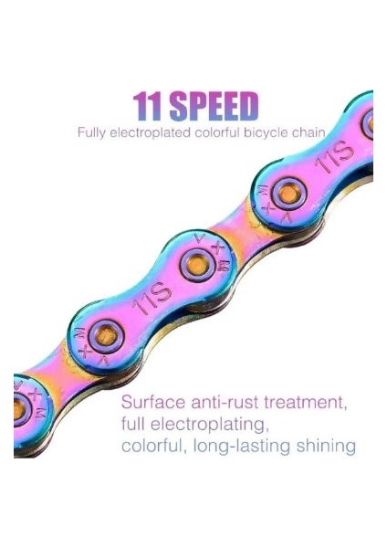 Renkli 11 Li Paslanmaz Bisiklet Zinciri Renkli Galvanik indirimleri