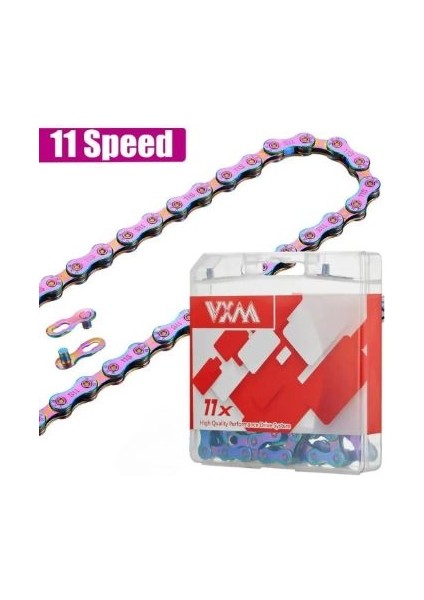 Renkli 11 Li Paslanmaz Bisiklet Zinciri Renkli Galvanik