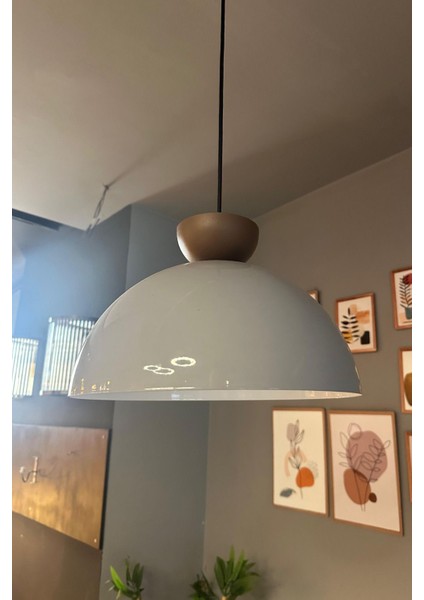 Şapkalı Sütlü Kahve Tekli Sarkıt Avize, Dekoratif Aydınlatma, Salon ve Kafe Için