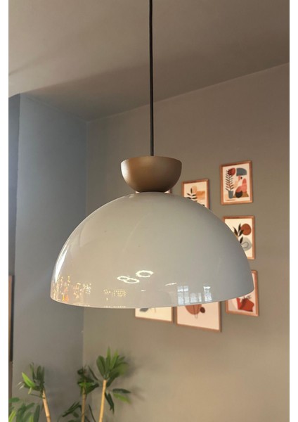 Şapkalı Sütlü Kahve Tekli Sarkıt Avize, Dekoratif Aydınlatma, Salon ve Kafe Için