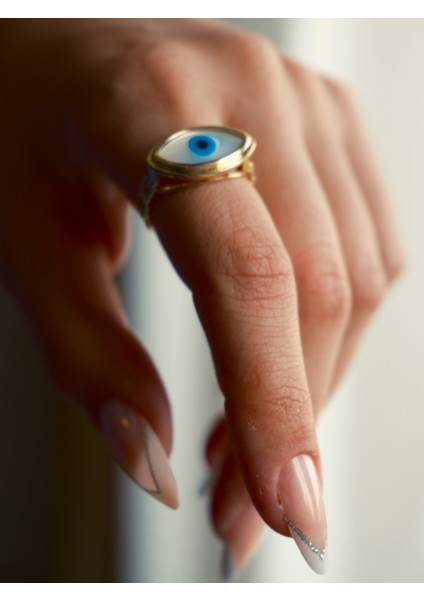 Saaden Ayarlanabilir Göz Boncuk Pirinç Yüzük fiyatları
