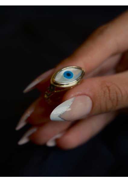 Saaden Ayarlanabilir Göz Boncuk Pirinç Yüzük indirimleri