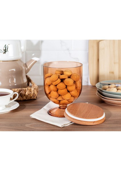 Ahşap Kapaklı Saklama Kabı 1600ML, Sarı, Şık ve Kullanışlı Depolama Çözümü fiyatları