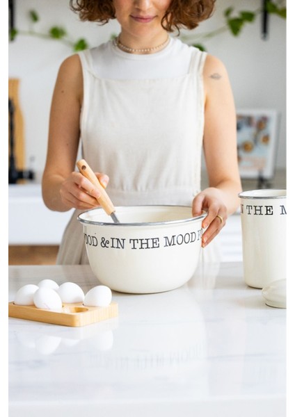 Mood Serisi Emaye Karıştırma Kabı, Şık ve Kullanışlı Beyaz Tasarım