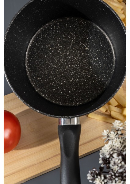 20 cm Siyah Granit Kızartma Tenceresi, Çelik Süzgeçli, Yapışmaz modelleri