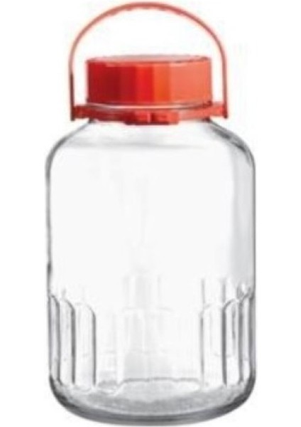 8 Lt Kırmızı Kapaklı Kavanoz, Saklama ve Dekorasyon Için Şık Seçenek