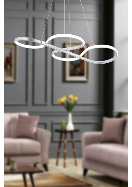 Şık Eskitme Sarkıt LED Avize, Beyaz Power Ledli, Salon, Mutfak, Oda, Hol Aydınlatma