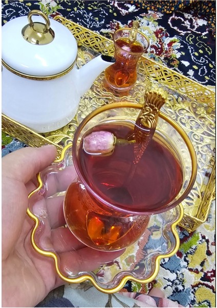 12 Parça Çay Seti, 6 Bardak, 6 Tabak, Şık ve Zarif Tasarım fiyatları