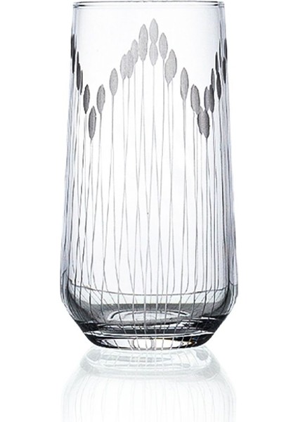 6'lı Büyük Boy Su ve Meşrubat Bardağı, 470CC, Vega Desenli, Turuncu