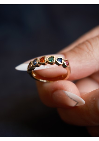 Saaden Ayarlabilir Zirkon Taşlı Pirinç Yüzük