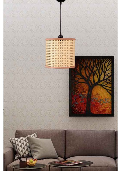 Istanbul Serisi Riva Hazeran Ahşap Sarkıt Avize 22CM Kahverengi Şık Aydınlatma modelleri