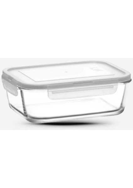 Dikdörtgen Cam Saklama Kabı 2’li Set, Beyaz, 1900CC ve 1200CC fırsatları