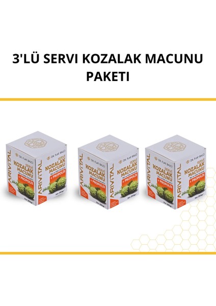 3'lü Dr. Fuat Balcı Servi Kozalak Macunu (Propolisli) Paketi