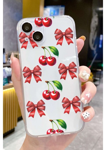 Iphone 13-Iphone 14 Uyumlu Desenli Lüx Şeffaf Silikon Kılıf MNL28