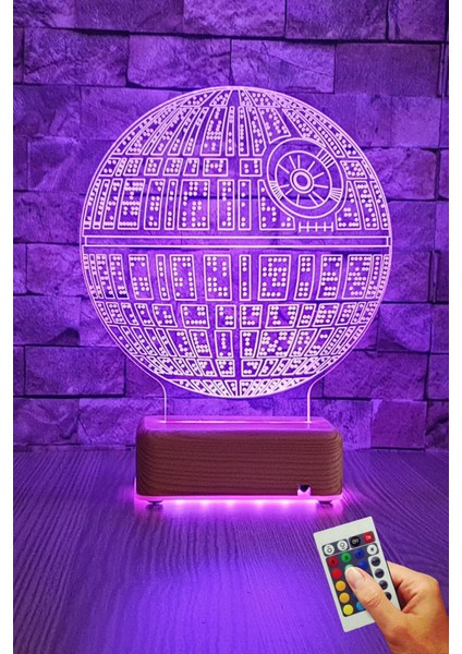 Star Wars Ölüm Yıldızı 3D LED Gece Lambası, 16 Renk, Doğum Günü Hediye fiyatları