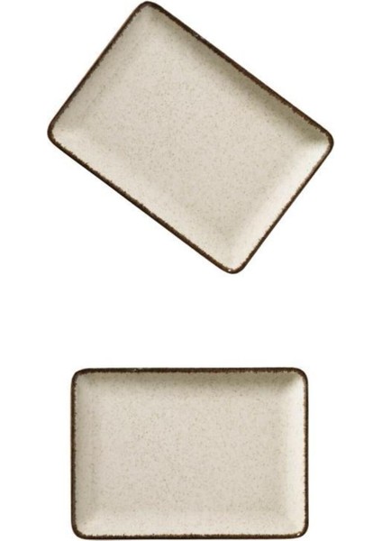 Tarçın Renkli 18X13 Dikdörtgen Tabak Seti, Şık ve Kullanışlı Mutfak Aksesuarı